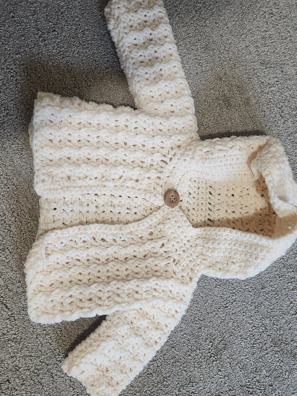 Cozy Cream Hand Crochet Hooded Baby Jacket